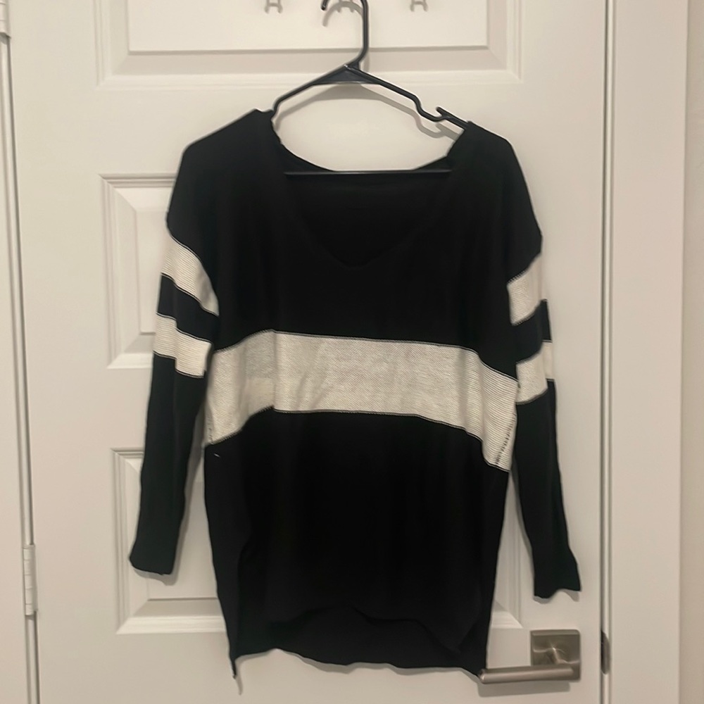 Black and white striped sweater